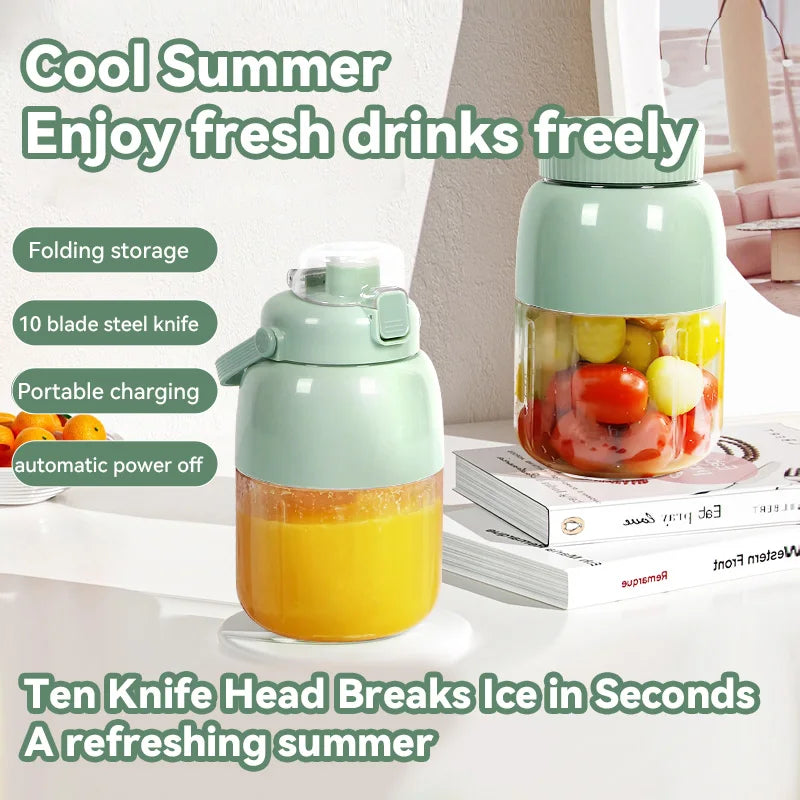 Portable Fruit Juicer Cup Multi-function Electric Travel Blender Large Capacity Ice Crusher Smoothie Quick Making For Travel